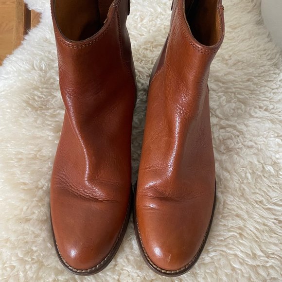Madewell Brown Leather Ankle Boots - Picture 3 of 6